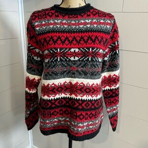 Vintage Knit Cotton Wool Blend Sweater - Medium